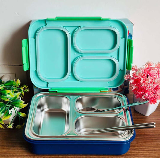 Stainless Steel Kids Lunch Box with 3 compartments Unicorn Spaceship and dinosaur 710ml