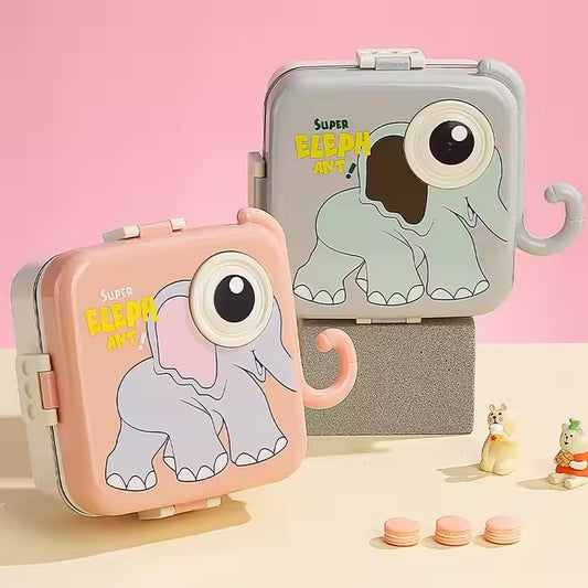 Kickyware Baby Elephant Double Decker Stainless Steel Kids Bento Box