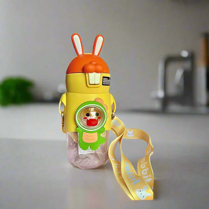 Kickyware Rabbit Water Bottle, School, Sports, BPA Free 600 ml Sipper
