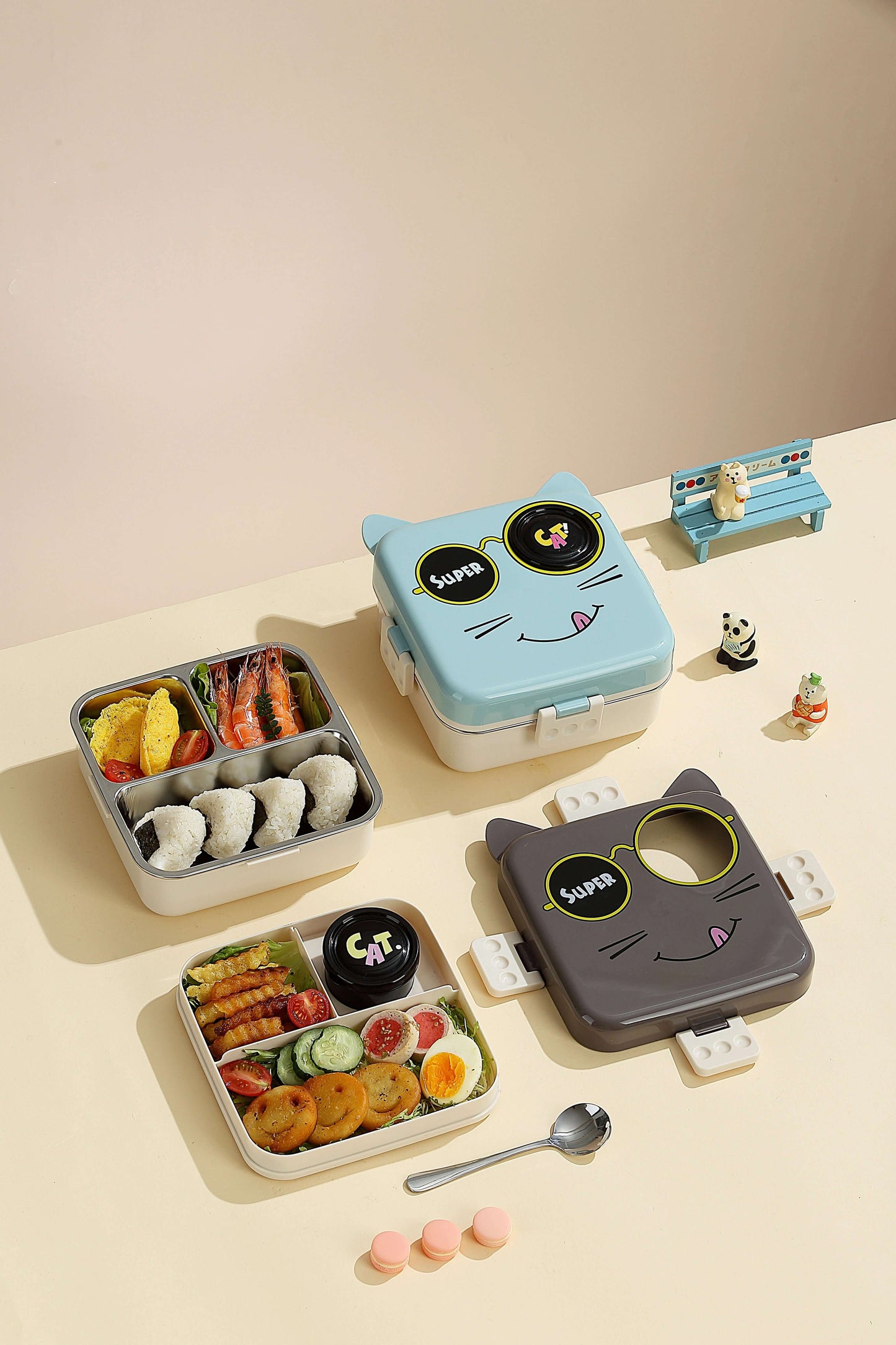 Baby Kitty Double Decker Stainless Steel Kids Bento Box
