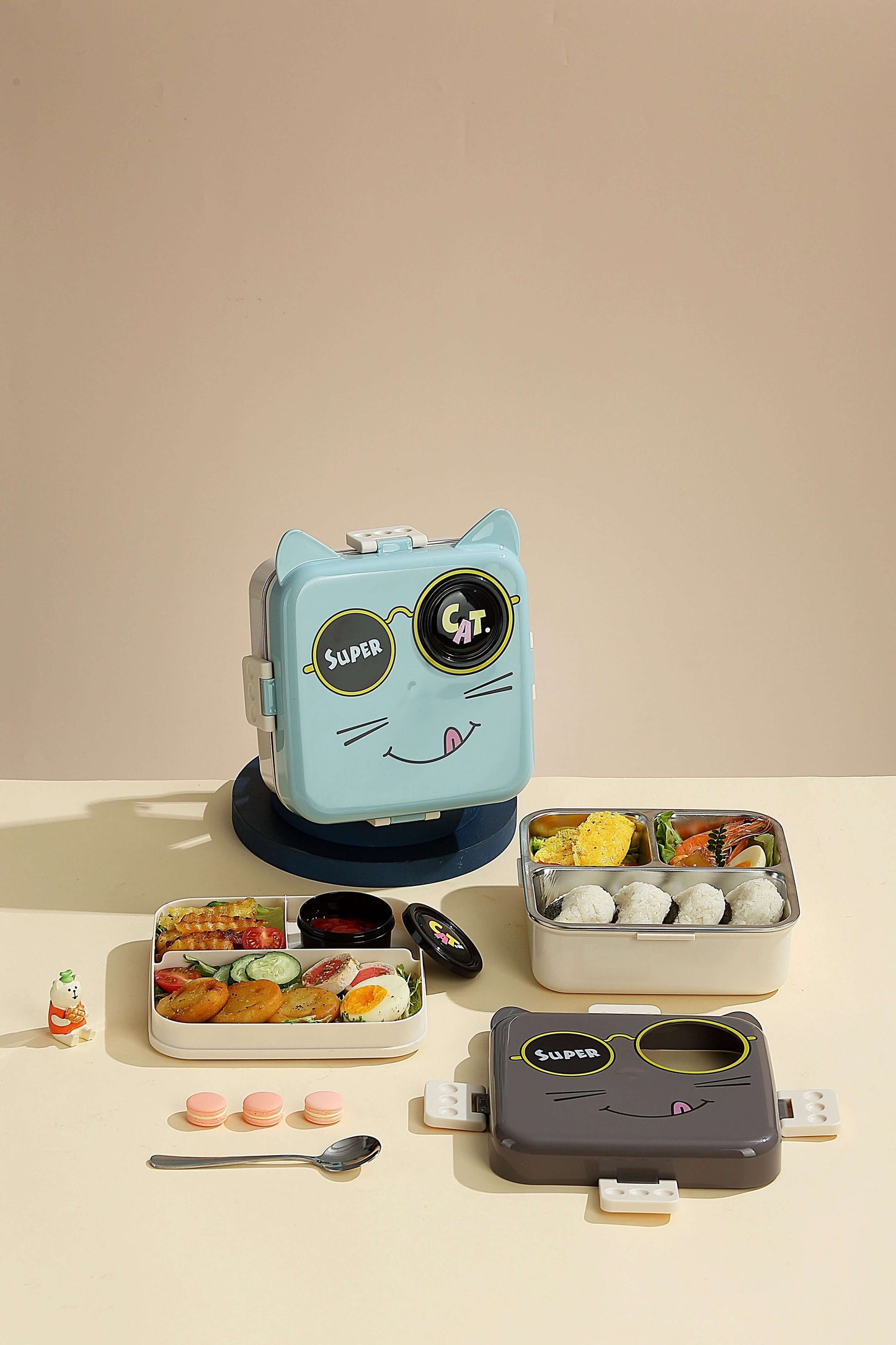 Baby Kitty Double Decker Stainless Steel Kids Bento Box